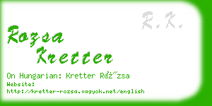 rozsa kretter business card